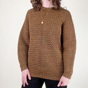 Vintage Hand Knit Cable Sweater Oversized Slouchy Chunky Quiet Luxury Old Money